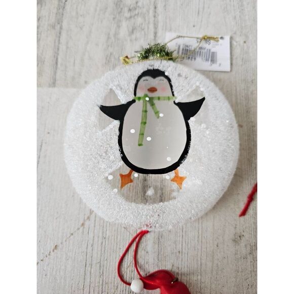 Glass cannon falls penguin ornament dough Xmas tree set - Picture 4 of 8